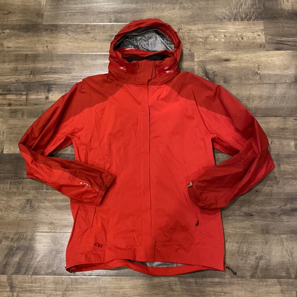 Outdoor Research OR GoreTex Red Sz Large Shell Ski Rain jacket - Picture 1 of 8